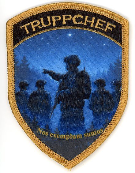 Badge brodé personnalisé réalisé pour une section de l’armée suisse