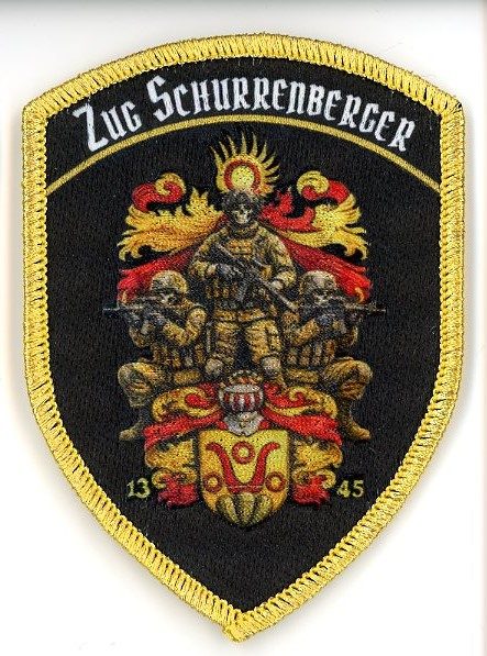 Badge brodé personnalisé réalisé pour une section de l’armée suisse