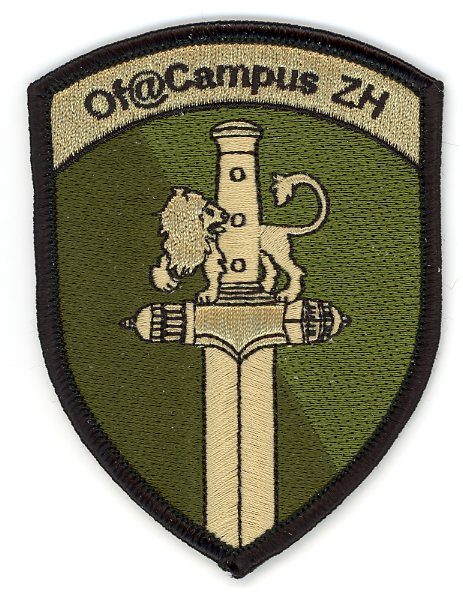 Badge brodé personnalisé réalisé pour une section de l’armée suisse