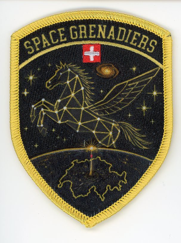 Badge brodé personnalisé réalisé pour une section de l’armée suisse
