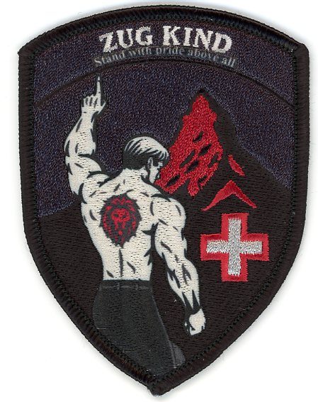 Badge brodé personnalisé réalisé pour une section de l’armée suisse