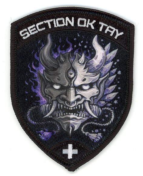 Badge brodé personnalisé réalisé pour une section de l’armée suisse
