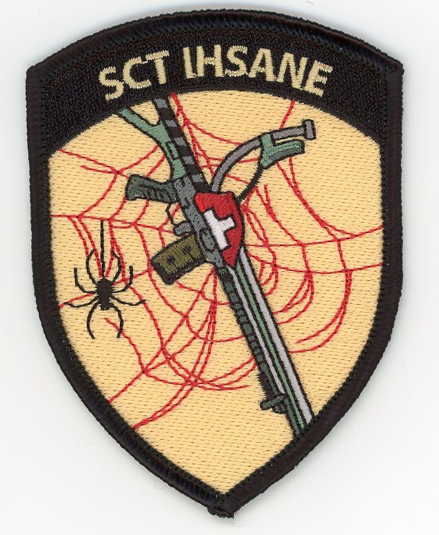 Badge brodé personnalisé réalisé pour une section de l’armée suisse