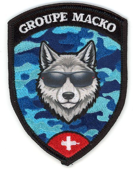 Badge brodé personnalisé réalisé pour une section de l’armée suisse