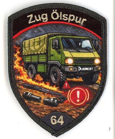 Badge brodé personnalisé réalisé pour une section de l’armée suisse