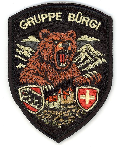 Badge brodé personnalisé réalisé pour une section de l’armée suisse