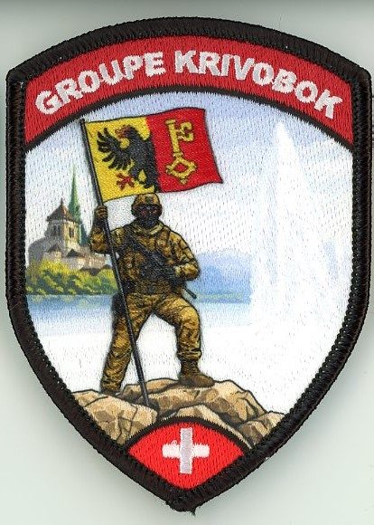 Badge brodé personnalisé réalisé pour une section de l’armée suisse