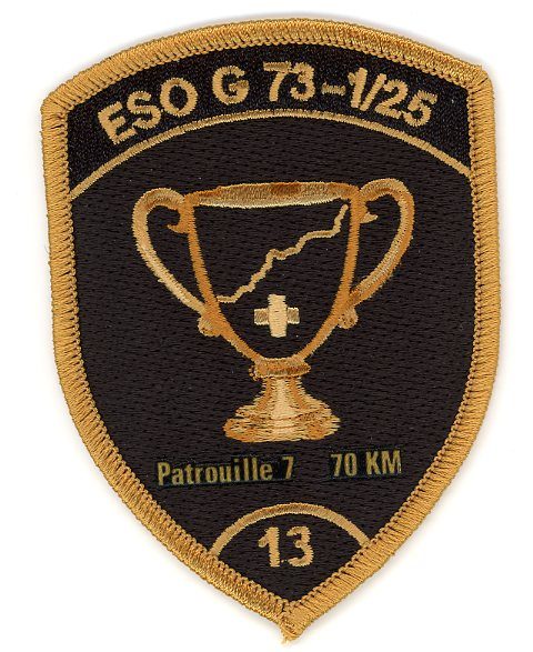 Badge brodé personnalisé réalisé pour une section de l’armée suisse