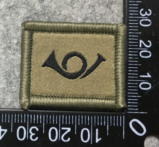 Badge brodé personnalisé réalisé pour une section de l’armée suisse