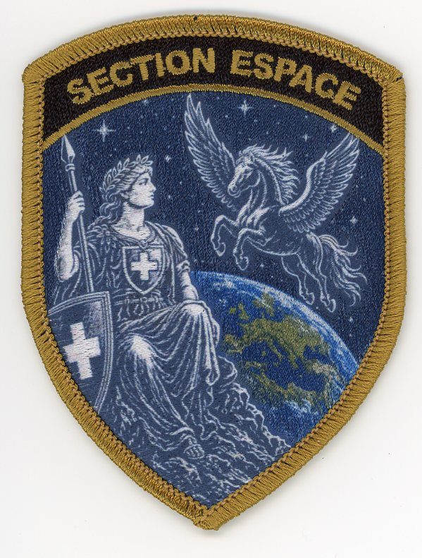 Badge brodé personnalisé réalisé pour une section de l’armée suisse