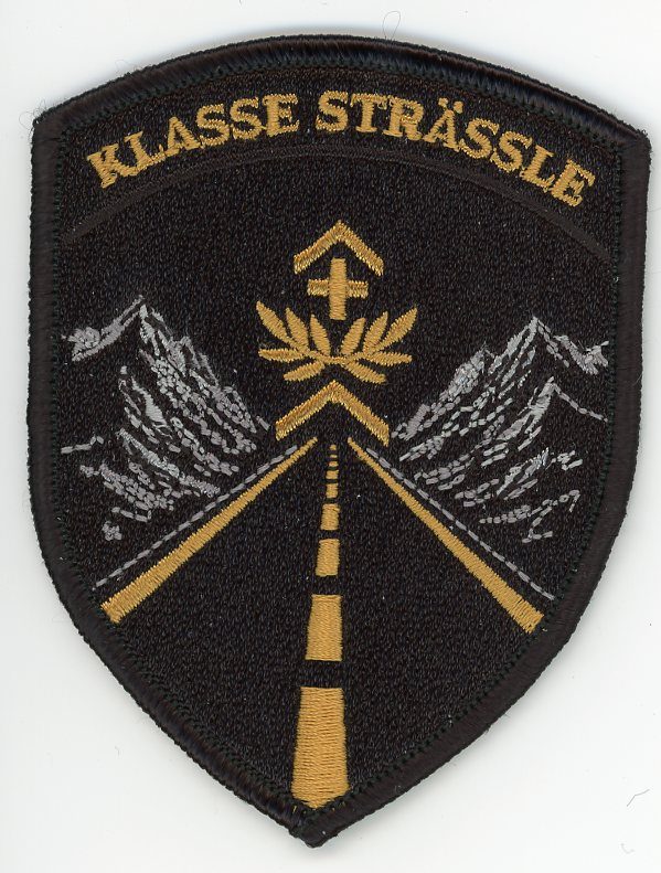 Badge brodé personnalisé réalisé pour une section de l’armée suisse