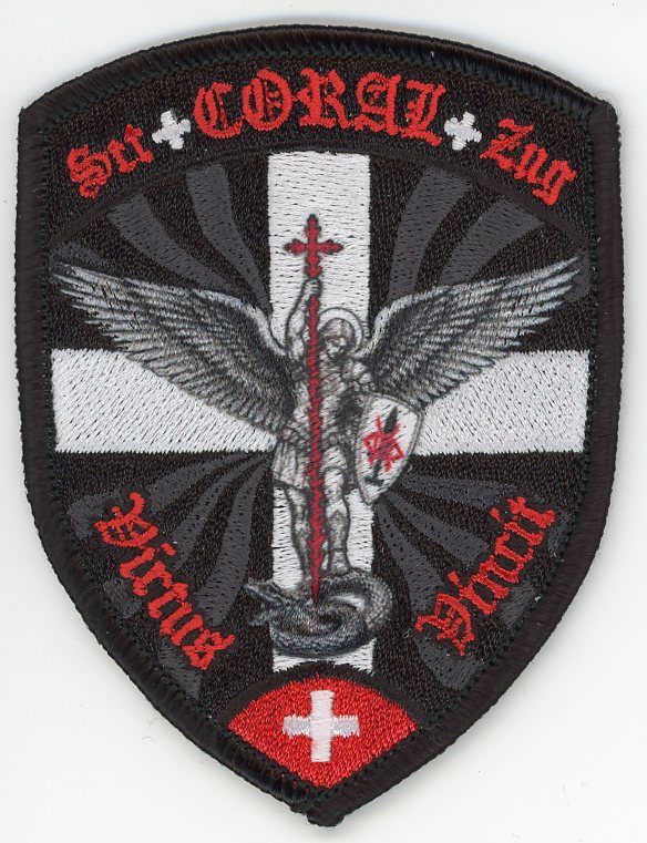 Badge brodé personnalisé réalisé pour une section de l’armée suisse