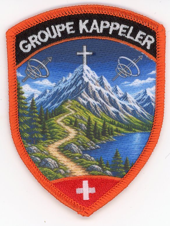 Badge brodé personnalisé réalisé pour une section de l’armée suisse