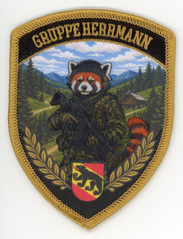 Badge brodé personnalisé réalisé pour une section de l’armée suisse