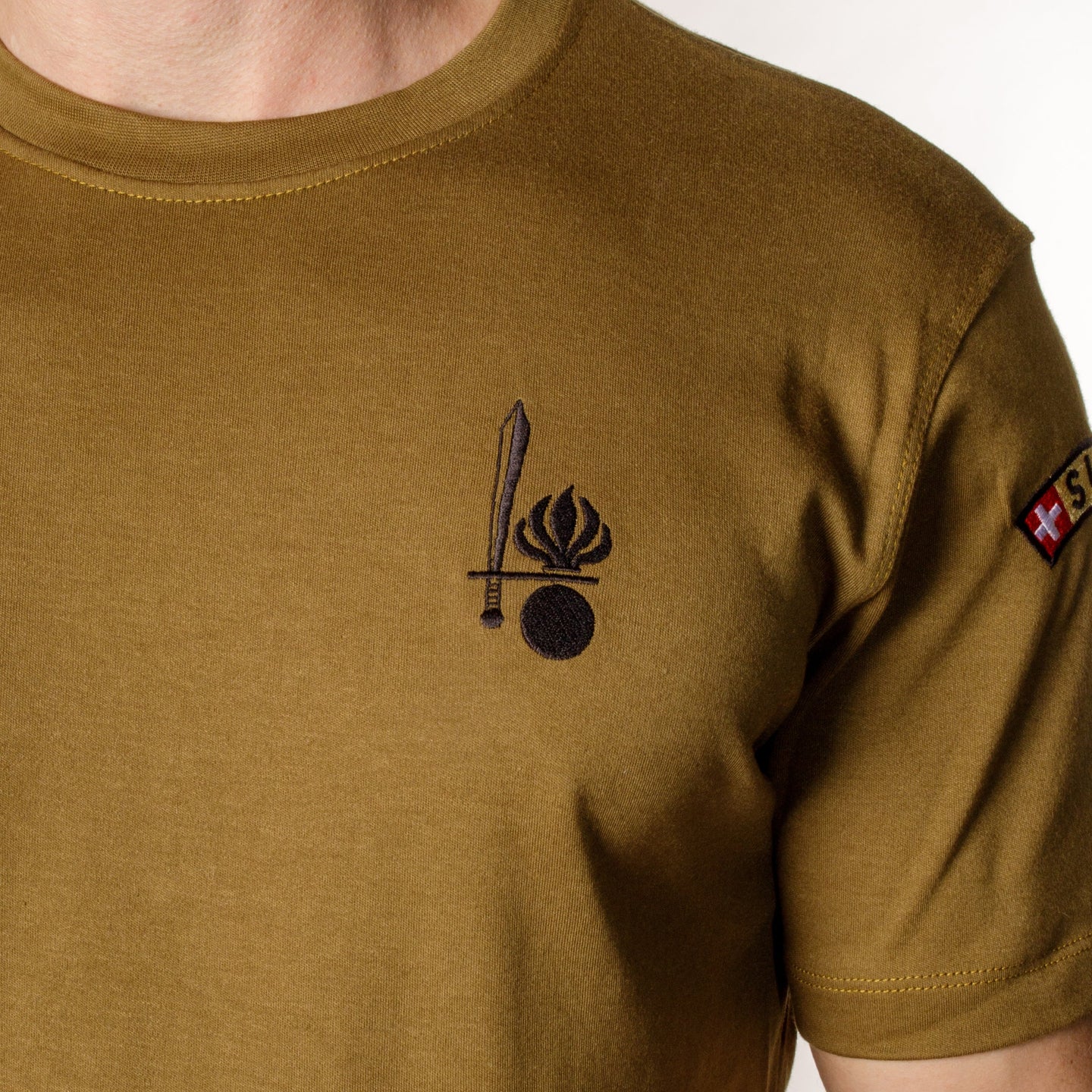 T-shirt de fonction en coton - Vert (Fonction au choix) - Grenadier de la police militaire