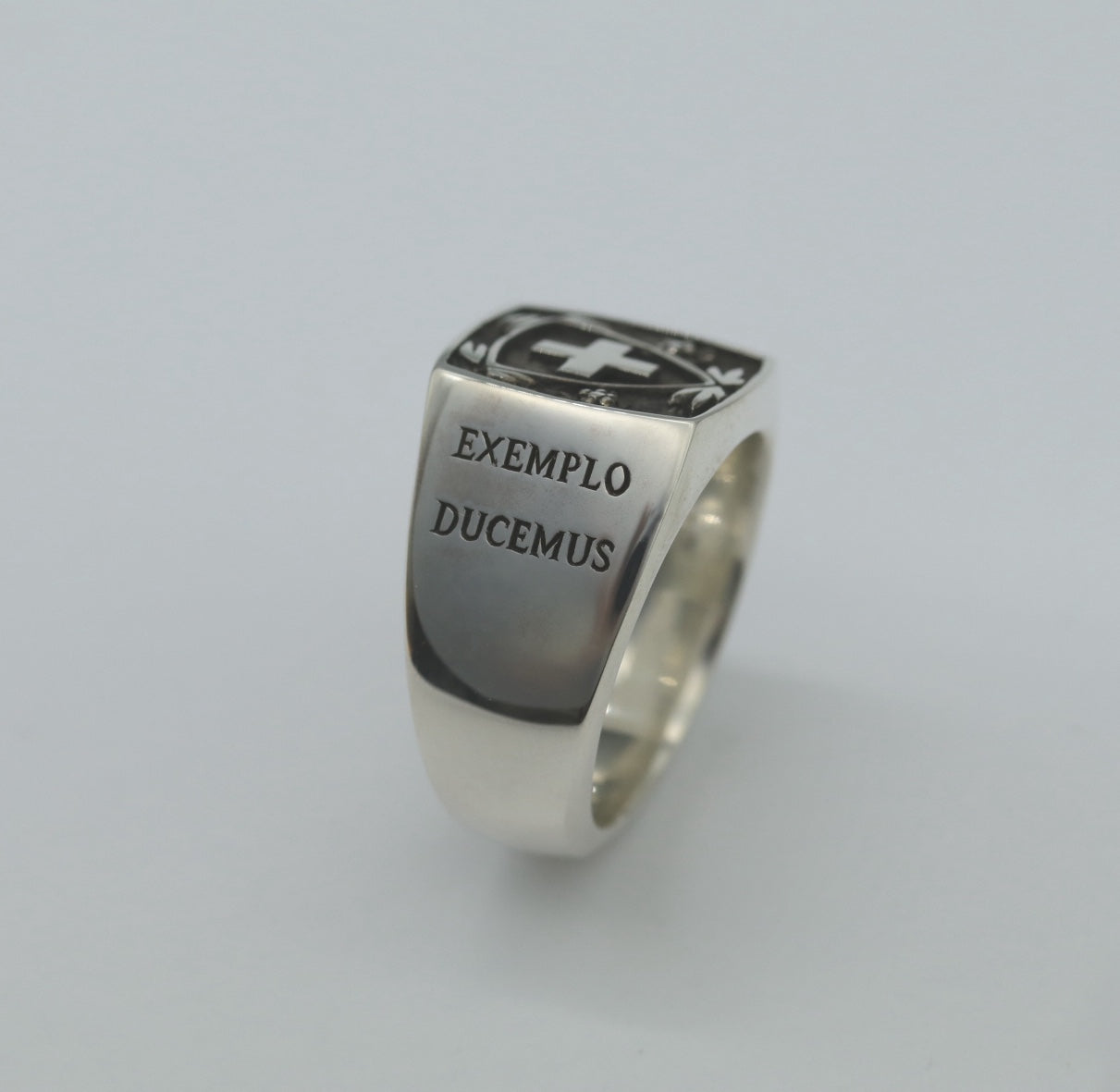 Infanterie EXEMPLO DUCEMUS - Chevalière d'Officier en argent