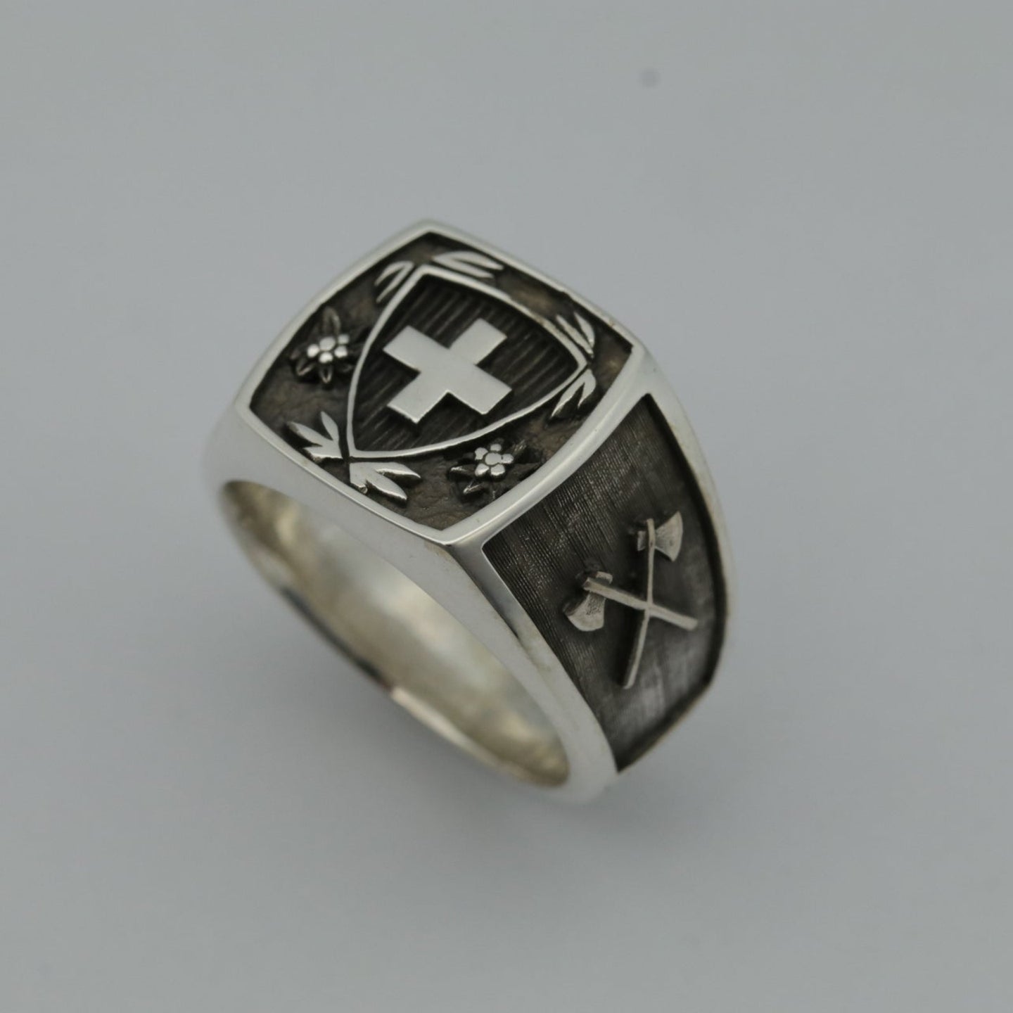Troupe du Génie - Chevalière d'Officier en argent